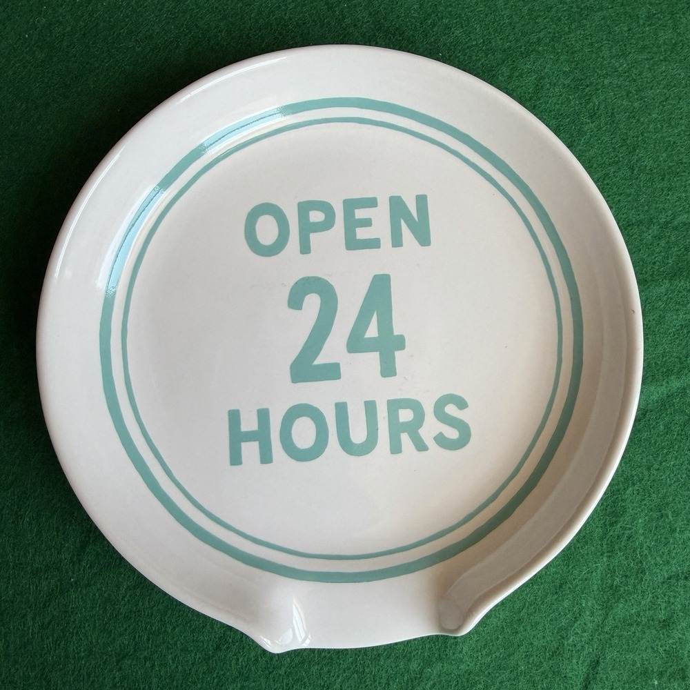 Kate Spade New York Lenox Open 24 Hours Ceramic Spoon Rest Aqua Teal White 5" - Picture 2 of 8